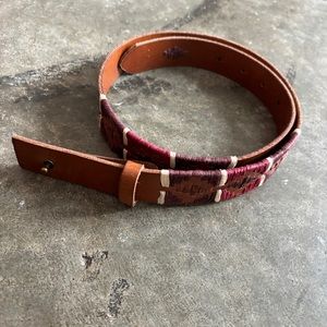 Live Laugh LOFT Genuine Leather Embroidered Boho Belt